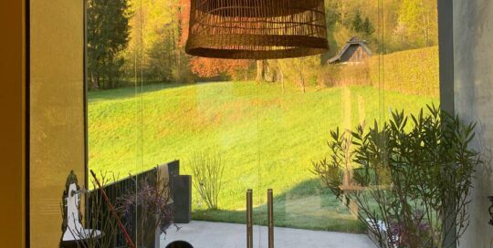 Verglasung mit Glasschiebetüre